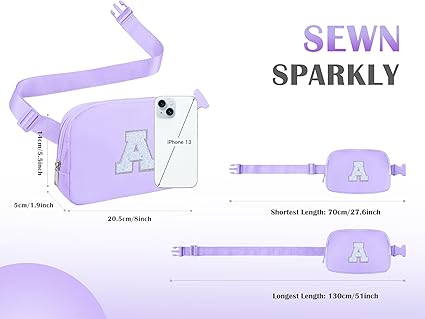 raduation Gifts for Her Daughter Girls Purple Fanny Pack Initial Belt Bag Crossbody Purse 4 5 6 7 8 9 10 11 12 13 14 15 Year Old Girl Birthday Tween Preteen Teen Girl Trendy Stuff Letter A