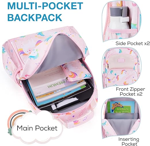 Kids Backpack for Boys Girls Preschool Kindergarten Backpacks Lightweight Elementary School Bookbag with Lunch Box