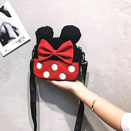 Cute Mini Mouse Crossbody Bag for Little Girls Mini Toddler Crossbody Purse Small Kids Shoulder Handbag Cross Body BagCamera Strap 4cm Width Comfortable Ergonomic PU Leather Neck Shoulder Strap Belt for DSLR Mirrorless Camera Bag Black Black