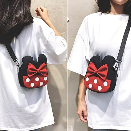 Cute Mini Mouse Crossbody Bag for Little Girls Mini Toddler Crossbody Purse Small Kids Shoulder Handbag Cross Body BagCamera Strap 4cm Width Comfortable Ergonomic PU Leather Neck Shoulder Strap Belt for DSLR Mirrorless Camera Bag Black Black