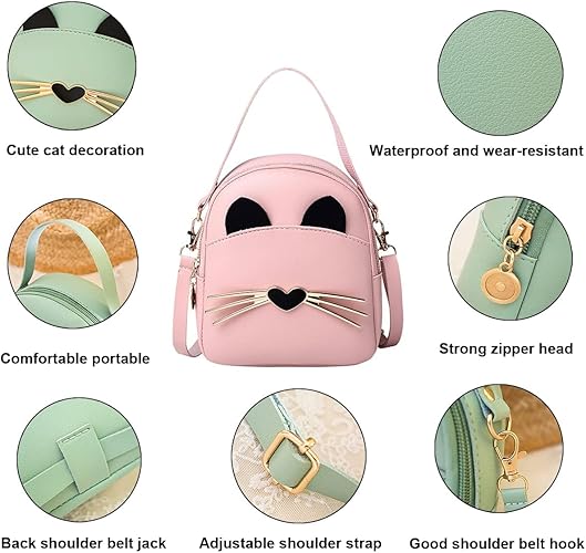 Girl Mini Shoulder Bag Handbag,Cute Stylish Casual Bag Multiple Ways of Carrying Princess Bag for Girls Gift Birthday